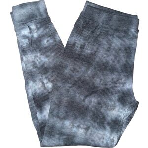Follow Me Gray Tie-Dye Waffle Knit Joggers Womens Size‎ Medium Lounge Pants